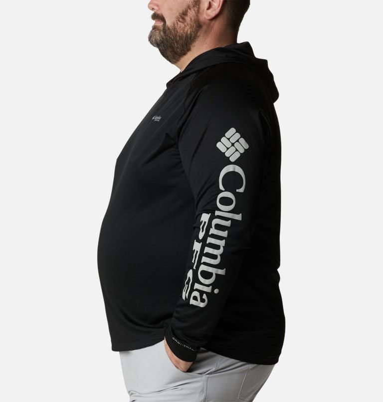 Men's Columbia PFG Terminal Tackle Hoodie Black | Plus Size CA-A41LC